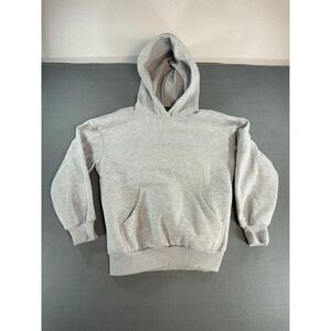 Automet‎ Hoodie Womens Small Gray Fleece Pullover Solid Kangaroo Pocket Casual